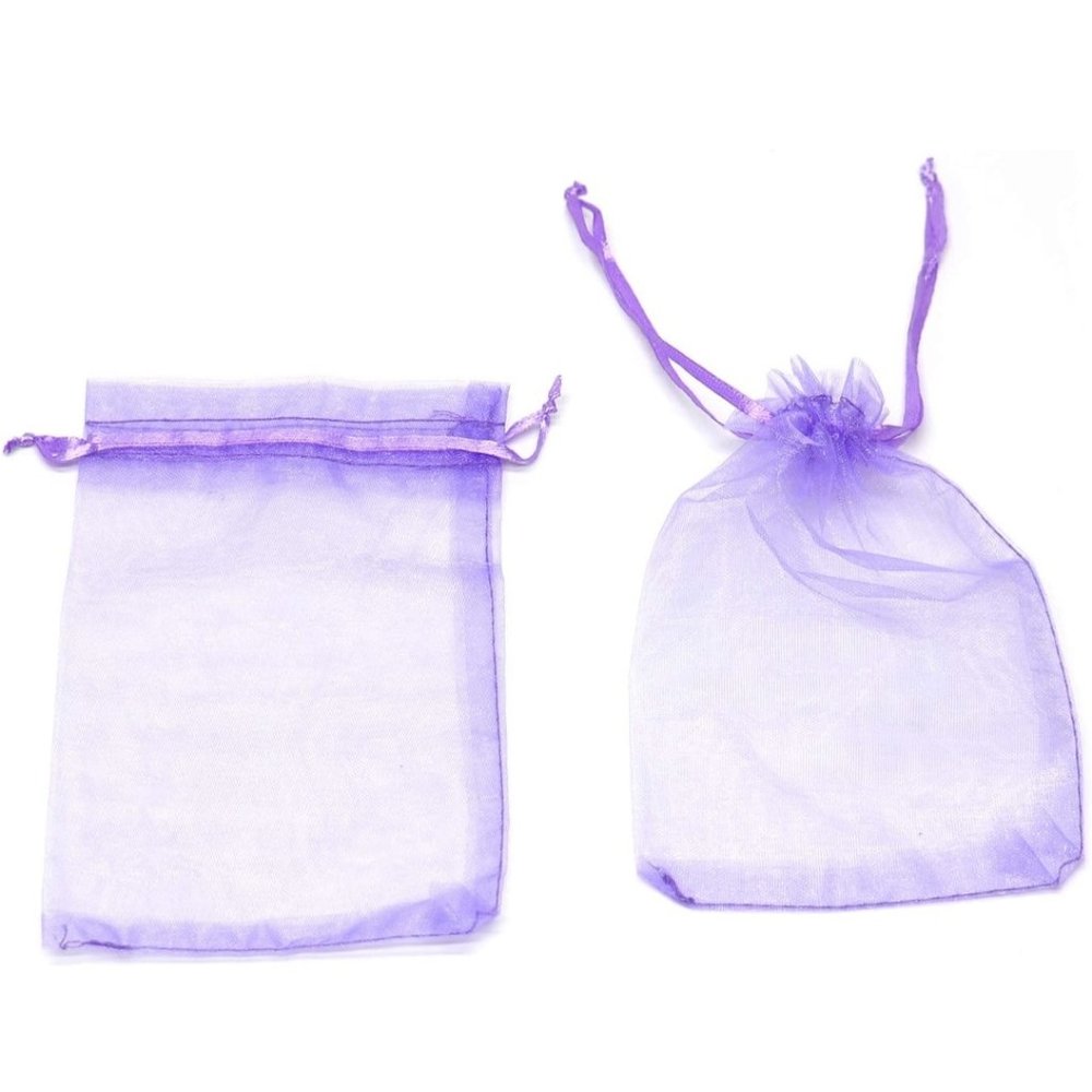 10 Light Purple Organza Drawstring Bags 3x4 - Picture 4 of 5